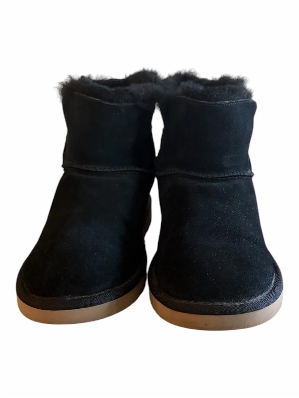 UGG Koolabura Mini Black Suede Shearling Lined Boots.